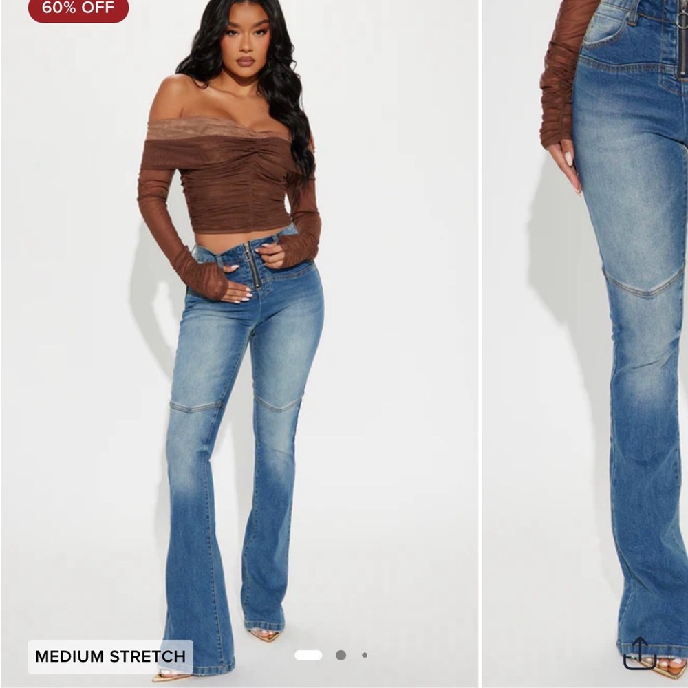 Fashion Nova Blue Flare Jeans